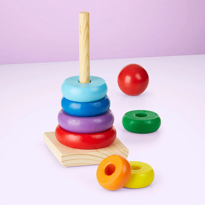 Rainbow Ring Stacking and Sorting Toy for Kids