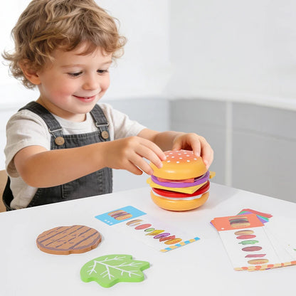 Hamburger Matching and Stacking Pretend Play Set
