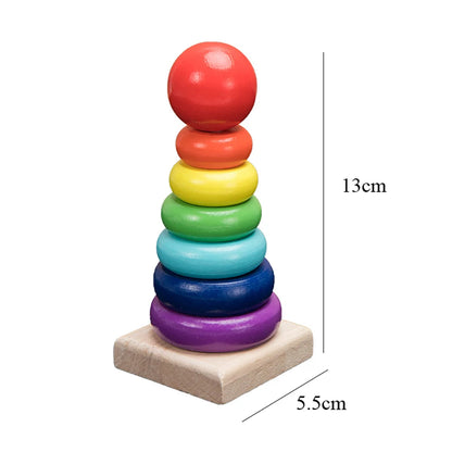 Rainbow Ring Stacking and Sorting Toy for Kids